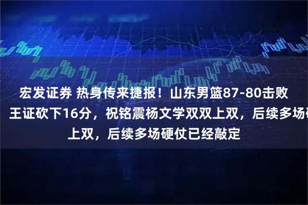 宏发证券 热身传来捷报!山东男篮87‑80击败塞尔维亚KK,王证砍下16分,祝铭震杨文学双双上双,后续多场硬仗已经敲定
